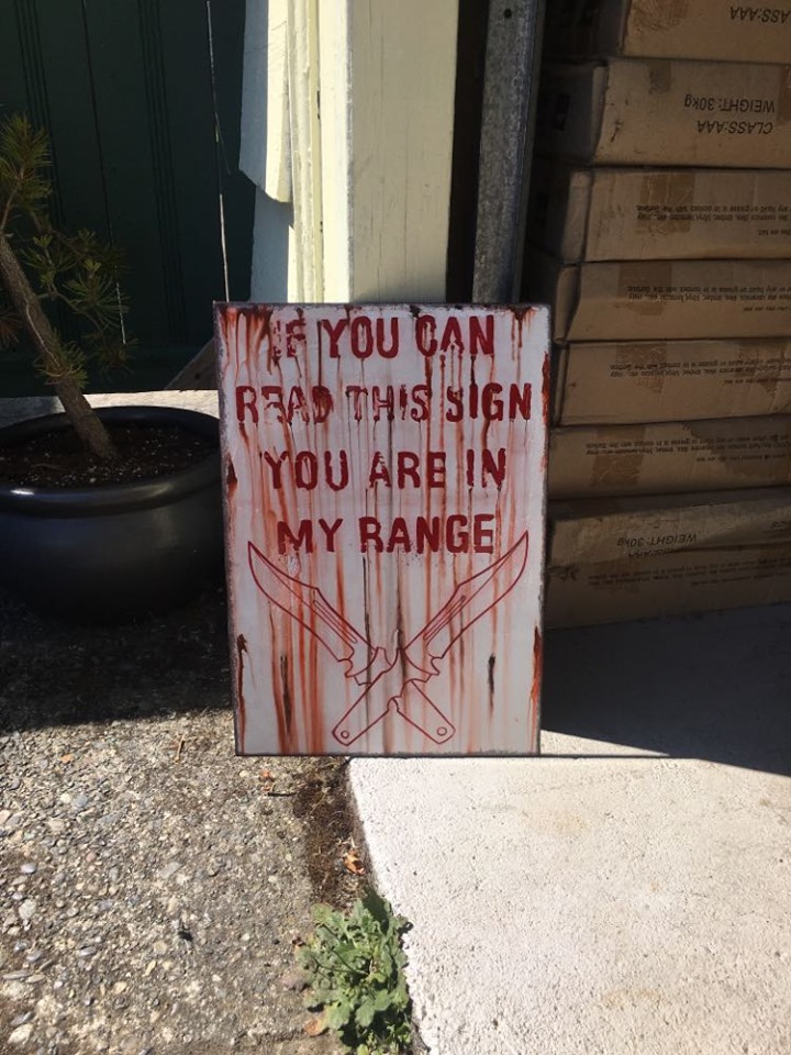 Rust n' Blood "if you can read this..." hand painted sign