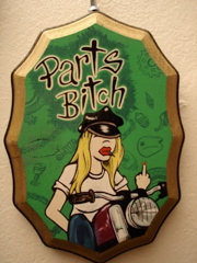Parts Bitch wood plaque