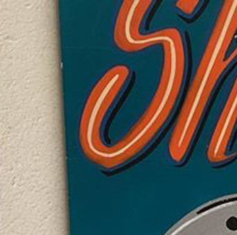 Shovel Head sign hand painted - headlinespinstriping.ca